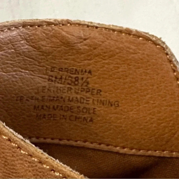 Lucky Brand LP-Prenma Topanga Tan Women's Leather Ankle Zip Up Booties Sz 8M GUC - Picture 6 of 10